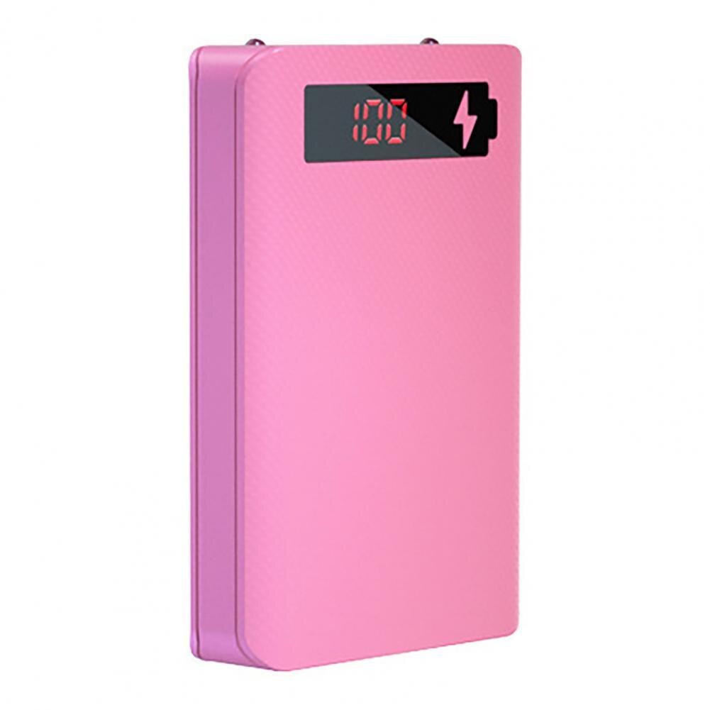 Draagbare Oplader Shell Diy Power Bank Shell Led Digitale Display Intelligente Chip Uitstekende 5X18650 Power Bank Case:  Pink