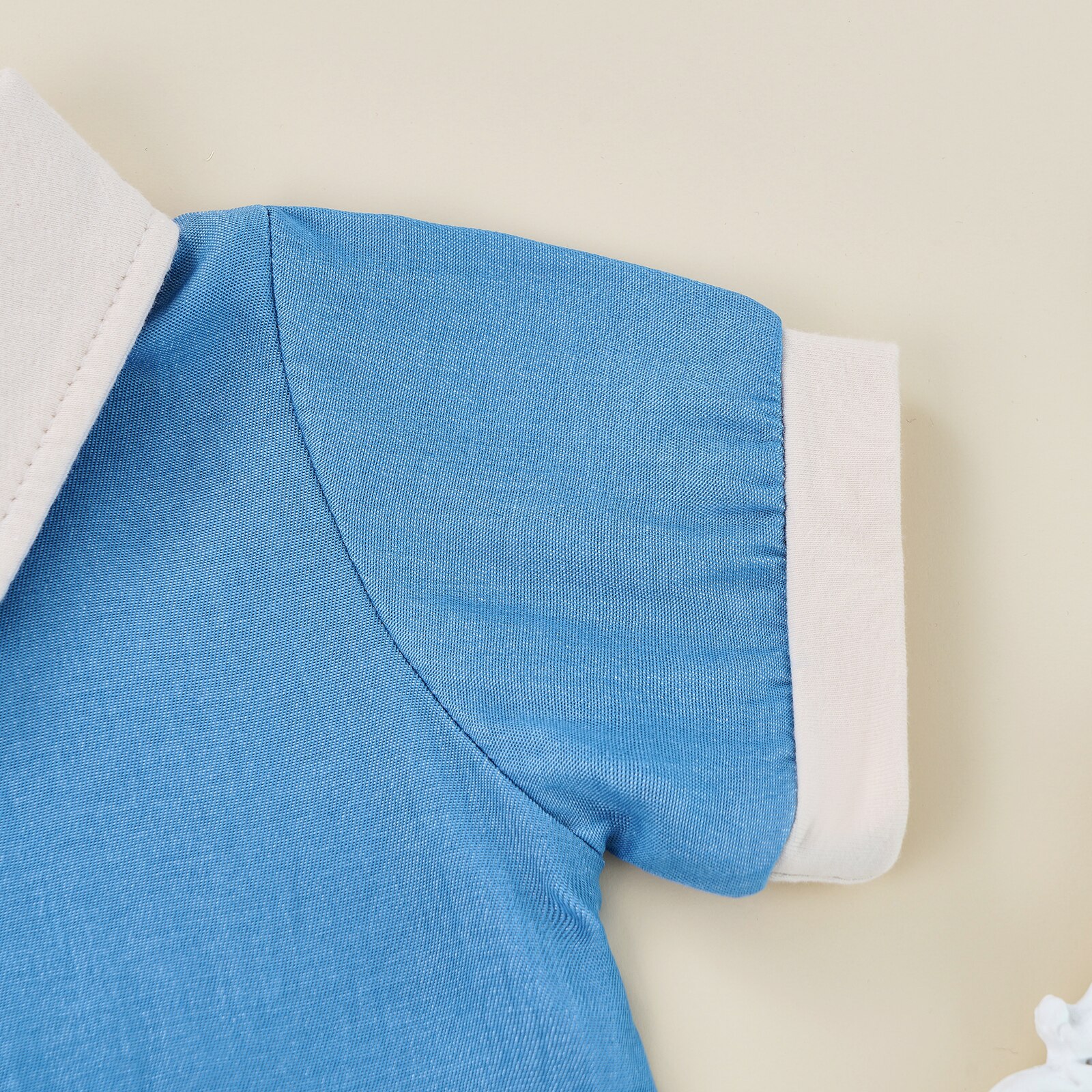 Combinaison à manches courtes pour bébés garçons, col rabattu, lettres imprimées, décontractée, barboteuse d'été, vêtements pour bébés garçons