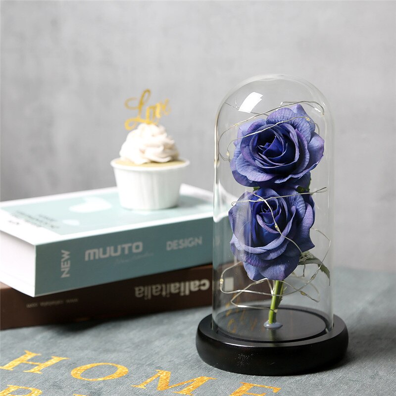 Medium Beauty And The Beast Rose Forever Rose LED Flashing Rose Forever Rose Lamp Night Light Romantic Valentines Day