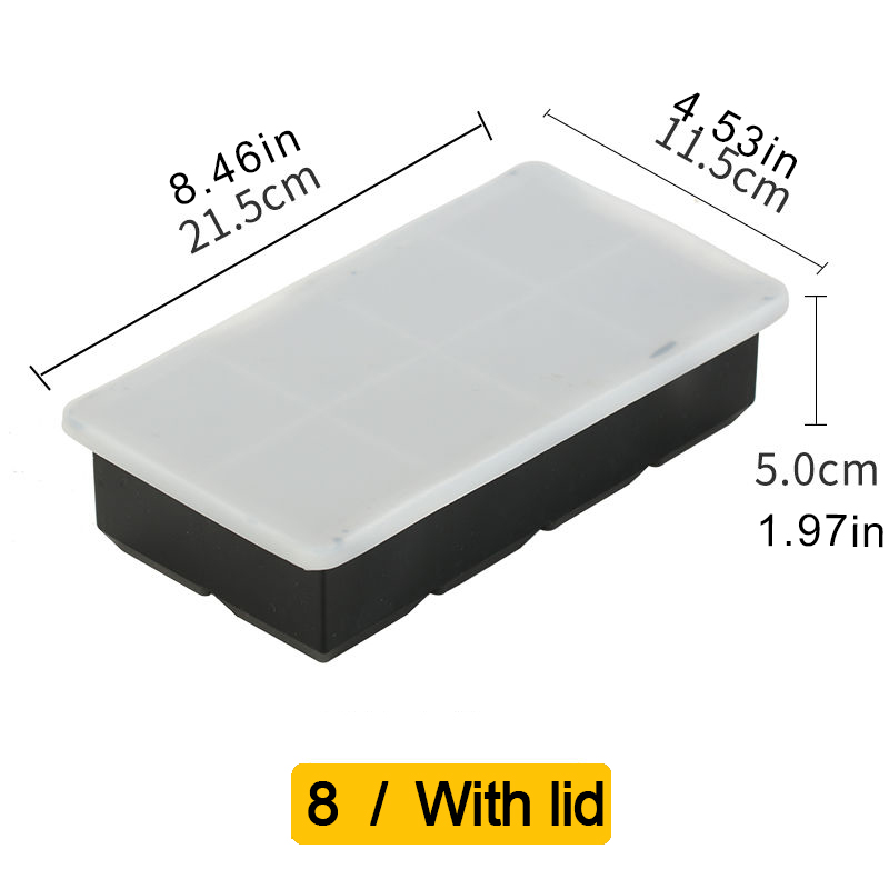 Isbitform for 4/6/8/15 isbiter, stor isbitform, stor isbitform av matkvalitet, bpa-fri, firkantet form, gjør-det-selv-kjøkken, baris: Grønn
