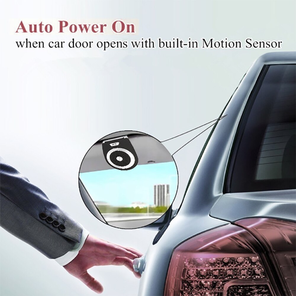 Wireless Bluetooth Handsfree Car Kit Speaker Speakerphone Bluetooth 4.1 EDR Music Receiver + Car Charger for Phone
