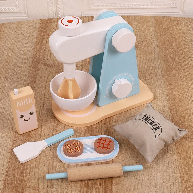 Kinderen Simulatie Houten Brood Maker Koffiezetapparaat Pannenkoek Maker Mixer Combinatie Keuken Meisjes Speelhuis Educatief Speelgoed: D