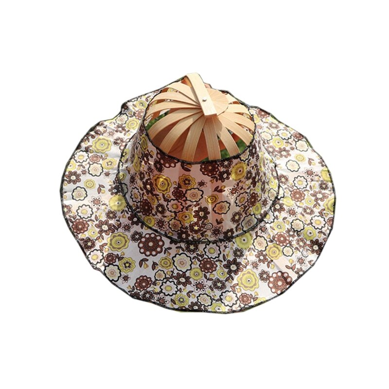 Hat for Traveling Adjustable Hat to Handheld Folding Fan Foldable Bamboo Hat and Fan Summer Beach Foldable Hat and Fan Au17 21