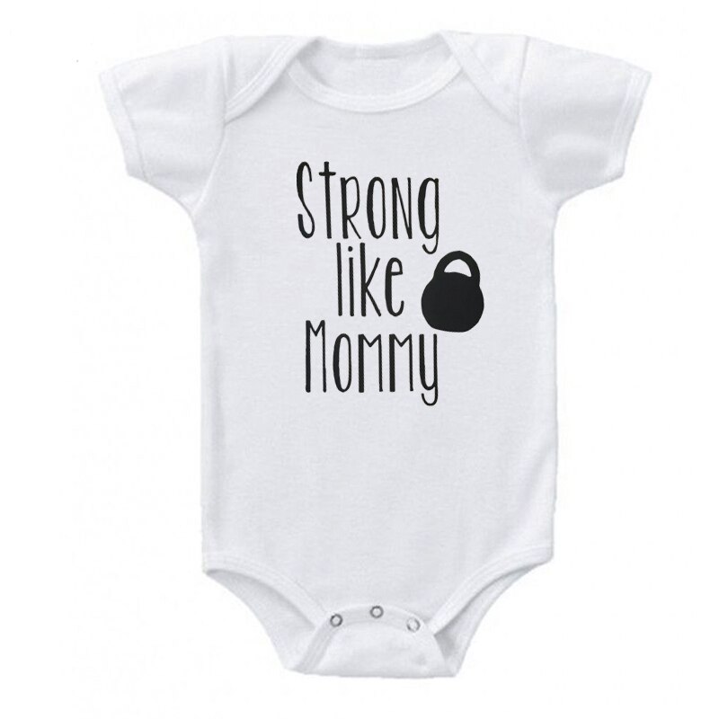Shirerty Neugeborenen Baby Junge Mädchen Strampler Baumwolle Starke Wie Mutter Kurzarm Kleinkind Onesie Outfits Sommer Baby Kleidung