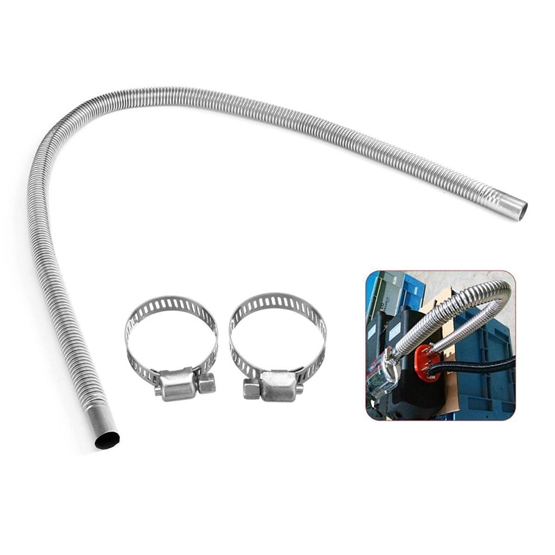 120Cm Stainless Steel Exhaust Clamps Bracket Gas Vent Hose Portable Pipe Silence For Air Diesels Car Heater Kit
