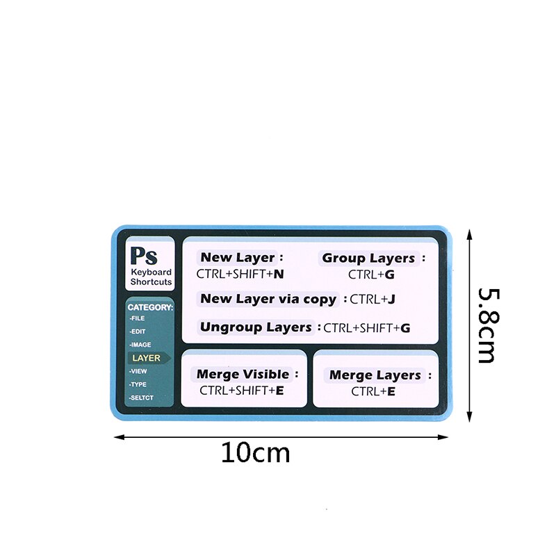 7pcs/pack Windows PC Reference Keyboard Shortcut Sticker Adhesive For PC Laptop Desktop Label Decorative Sticker