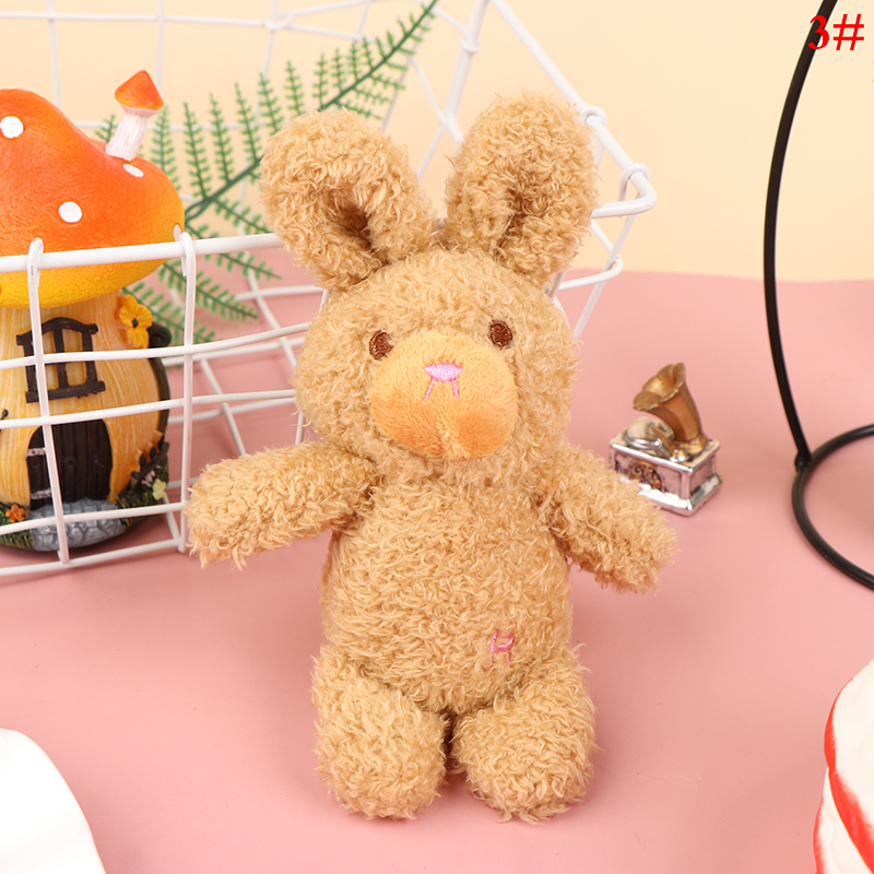 Novo 1 pçs bonito 12cm coelho urso pelúcia brinquedo coelho urso boneca chaveiro pingente ornamentos: C