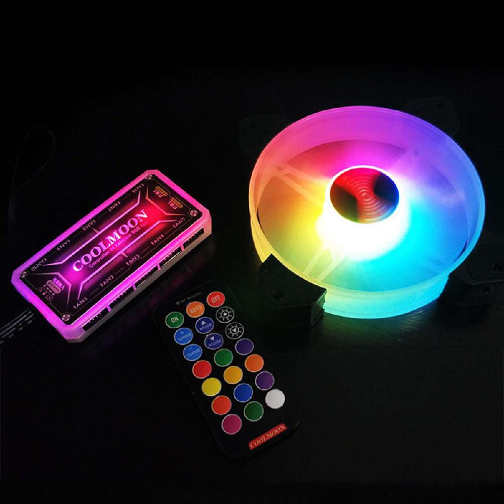 Adjustable Computer Cooling Fan Quiet 120mm RGB Fan PC Case Fan Cooler RGB Cooler Fans for Computer Cooler with Controller