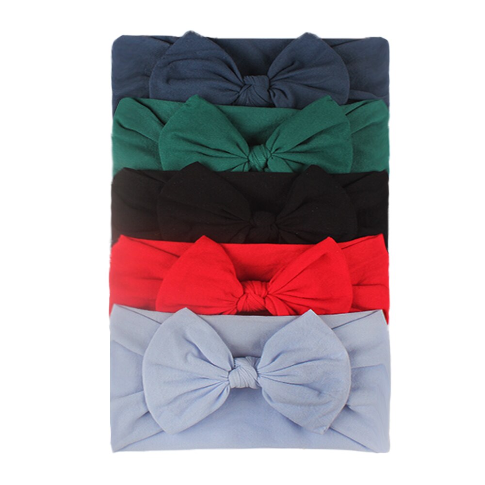 5Pcs Baby Hoofdband Baby Haar Accessoires Grote Boog Elastische Nylon Baby Head Band Baby Accessoires