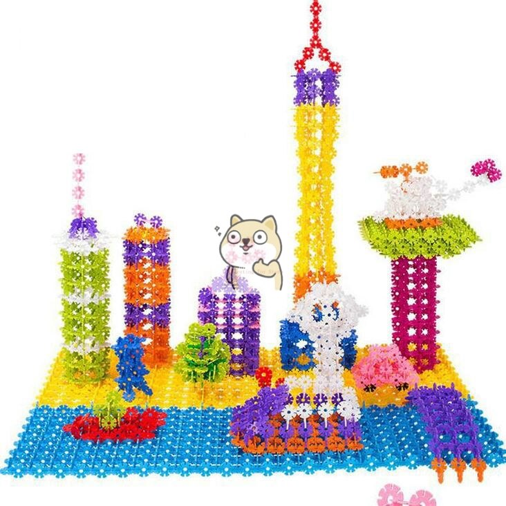 500 pcs Puzzel Sets Kinderspeelgoed DIY Plastic Handgemaakte Snowflake Stuks Minifiguren Vrienden Speelgoed