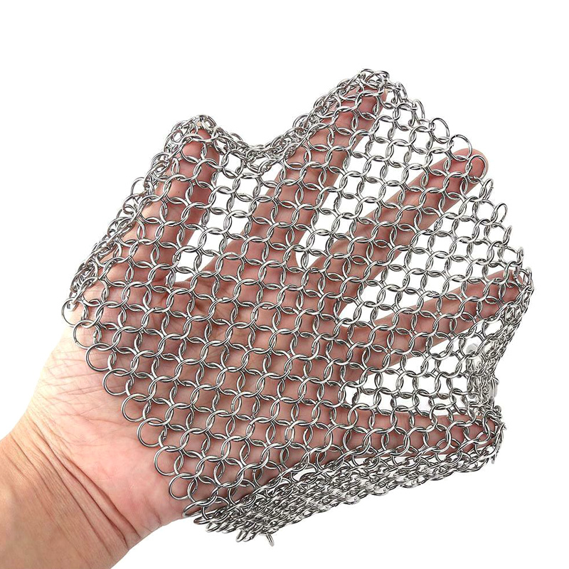 UEJ – filet en maille d'acier inoxydable, brosse de grattoir pour poêles de cuisine