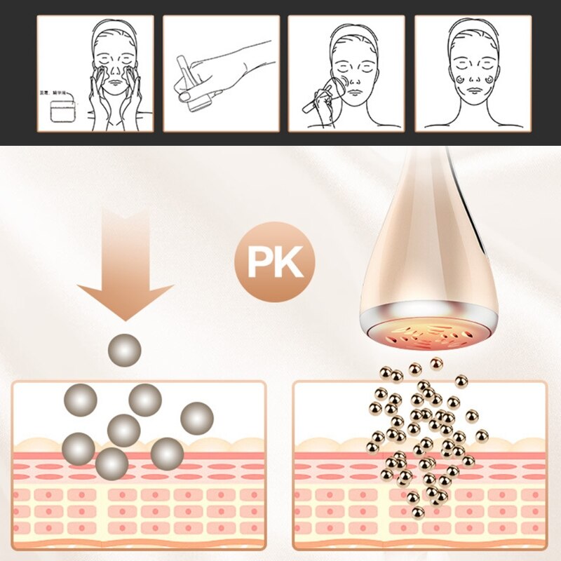 Magnetische Inductieve Therapeutische Instrument Micro Huidige Gezicht Faial Massage Apparaat Kleine Halter Spinner Schoonheid