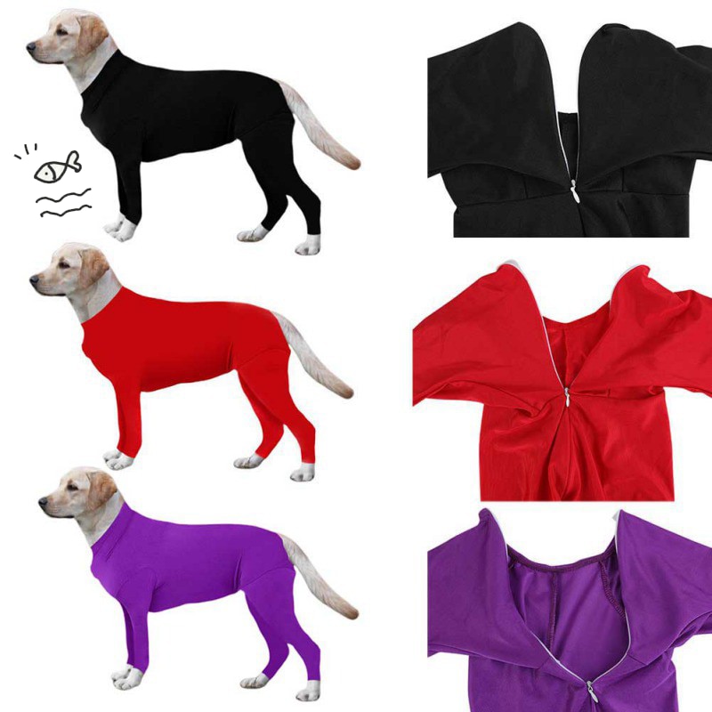 Combinaison de body à manches longues de Protection Post-opératoire pour chiens, Alternative de collier E pour combinaison de chien de récupération