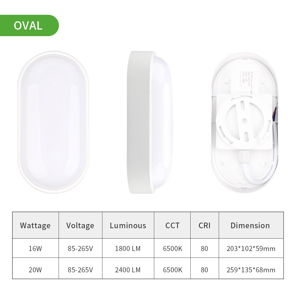 LED Moisture Proof Wall Lamp IP65 Waterproof Outdoor Indoor Modern Lamp for Home Bathroom Balcony Garden Yard Porch Lamp Light