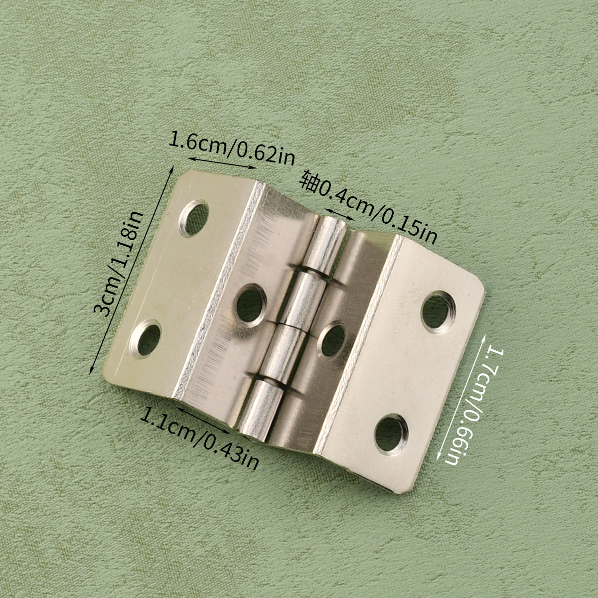 Firefold sidelengde 30mm bronsehengsel jernplate 6- hull rettvinklet hengsel rettvinklet egnet for klemme 24mm plater
