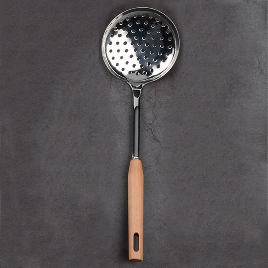 Køkkenredskaber rustfrit ståltårne dørslag madlavning værktøj sæt træ håndtag ris spatel wok spatel køkkenredskaber: 13