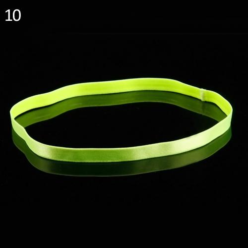 1Pc Women's Men's Candy Color Wide Sports Yoga Stretch Hairband Running Anti-Slip Elastic Headband Hair Band Running Sweatband: Fluorescent Yellow