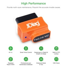 JDiag automatyczne narzędzie diagnostyczne FasLink M2 samochód OBDⅡ skaner z czytnikiem kodów Bluetooth z ISO/aplikacja na androida bezpłatne wymienić Easydiag 3.0