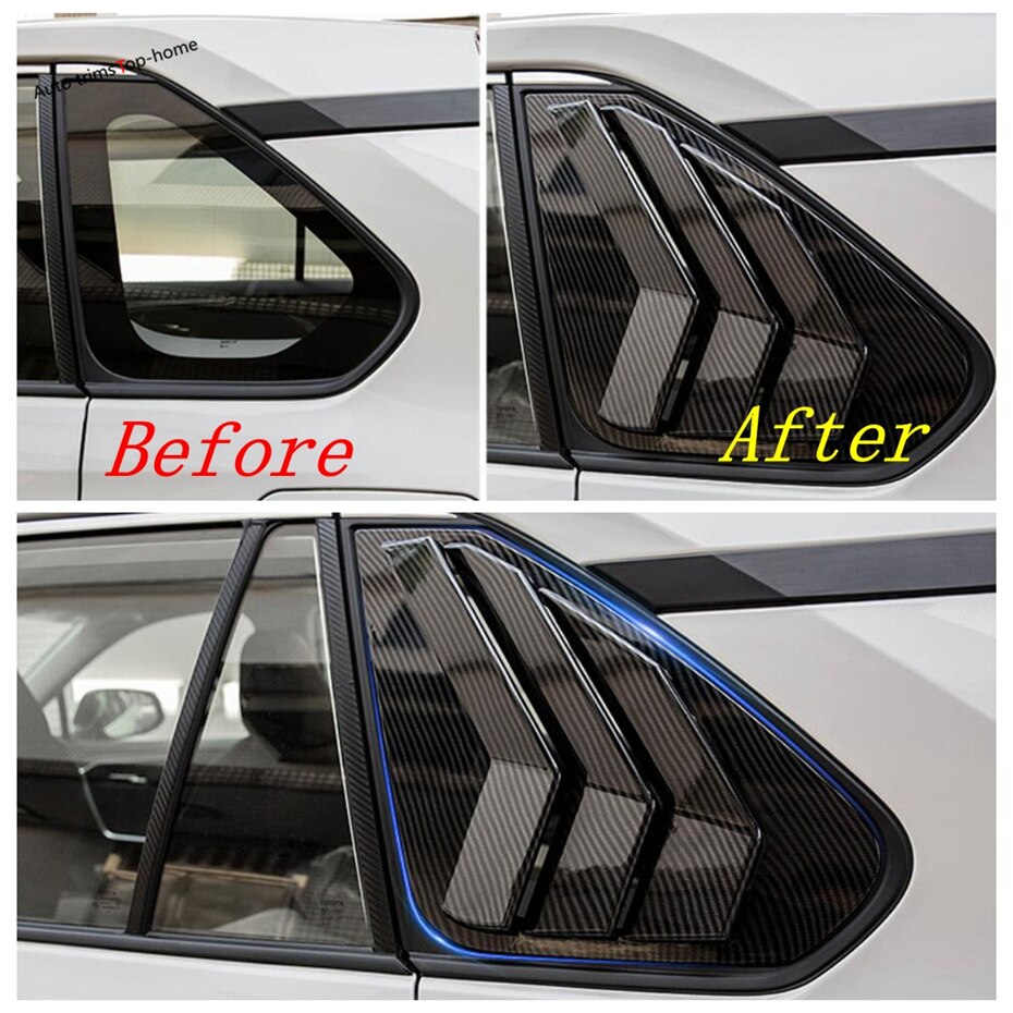 Rear Window Louver Spoiler Vents Cover Trim For TOYOTA RAV4 RAV 4 XA50 - 2022 ABS Black / Carbon Fiber Look Accessories