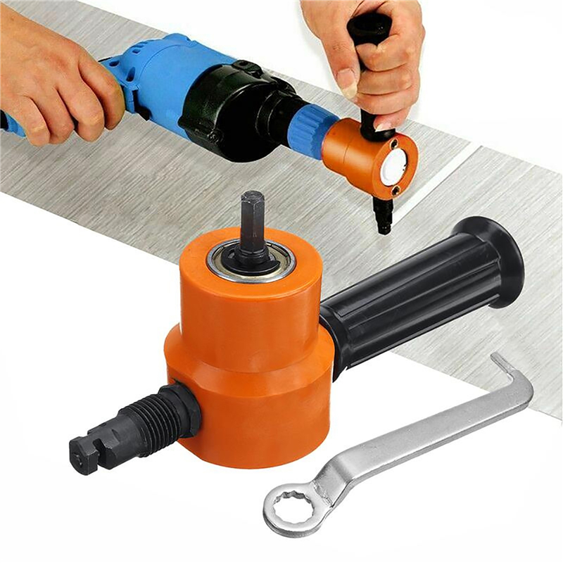 Nibble Metal Cutting Machine Double Head Sheet Nibbler Saw Cutter Tool Drill Attachment Cutting Tool Nibbler Sheet Metal Cutter