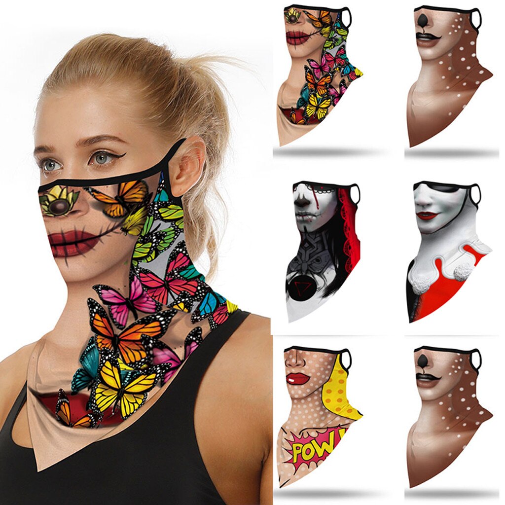 1 piece Outdoor Print Seamless Ear Mask Sports Scarf Neck Tube Face Riding Mask Scarf Activities Multi Function Bandanas