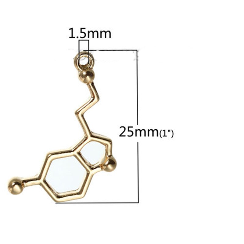 DoreenBeads – breloques en forme de molécule métallique, 10 pièces, pendentifs de couleur or/argent, pour bijoux,: Gold-25x13mm