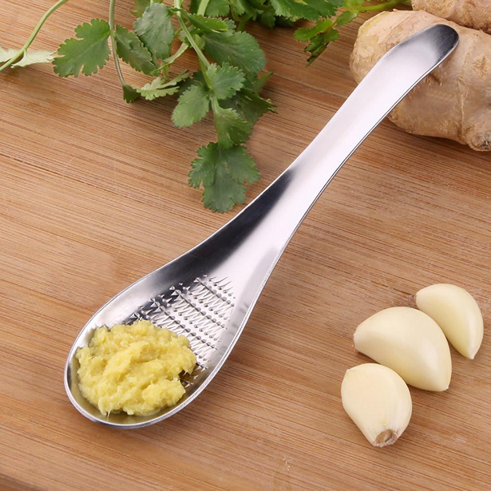 Household Portable Stainless Steel Ginger Grater Garlic Lemon Grinding Spoon