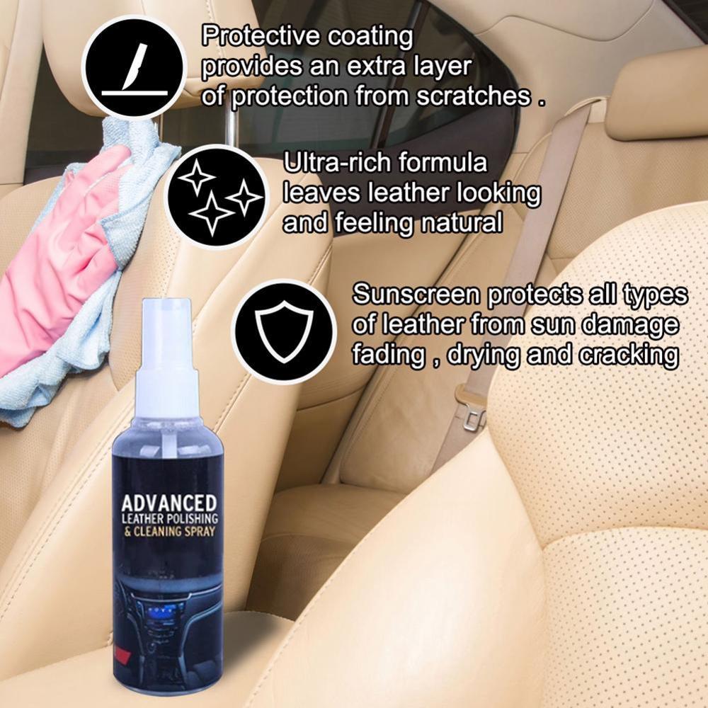 Car Interior Cleaner Agent Roof Fabric Flannel Leather Cleaning Wax Wax Cleaner Spraying Leather Polishing Coating Car Seat V7Z2