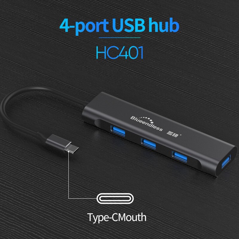 Blueendless usb c hub USB3.1 Type C to 4 port USB3... – Grandado