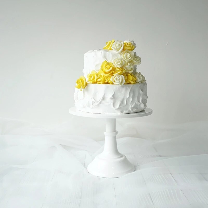 Gold White Metal Cake Stand Holder Round Dessert Cupcake Serving Display Rack Base Birthday Party Wedding Decoration 20/25/30cm
