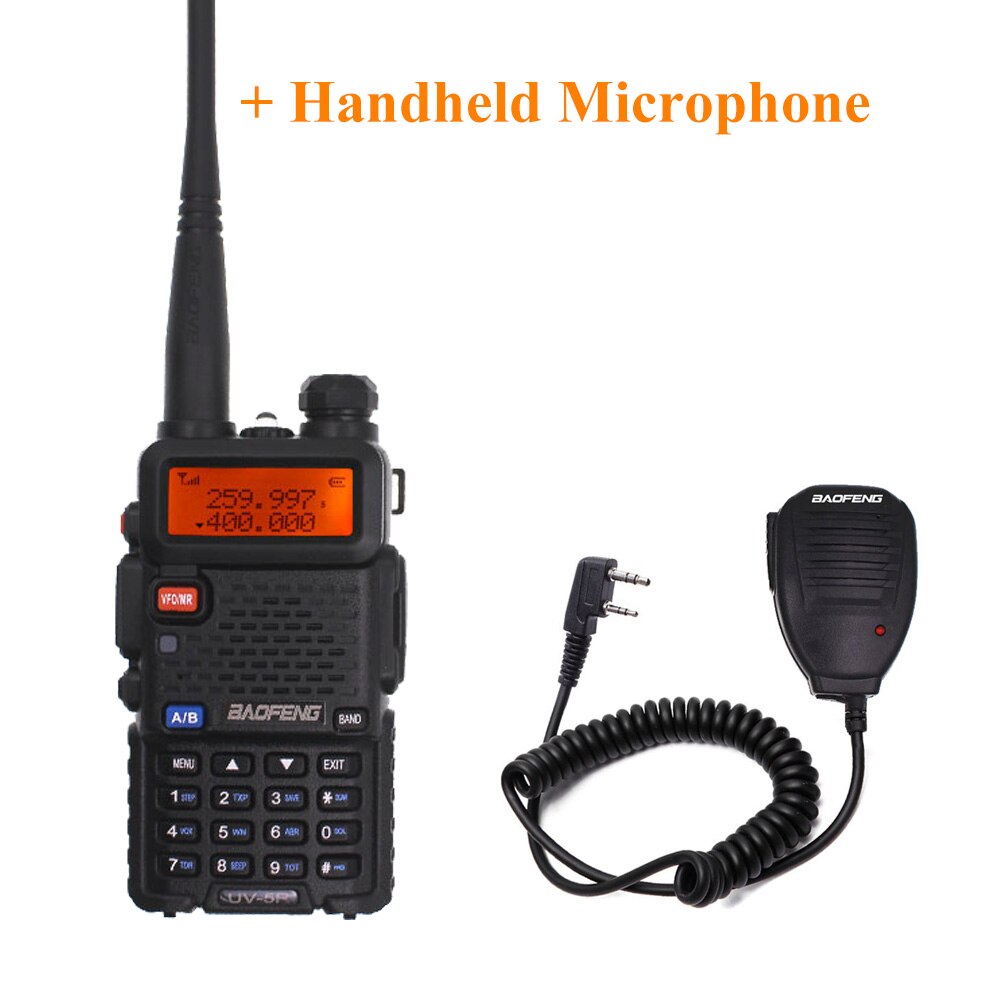 Baofeng – radio bidirectionnelle Tri-bande 136-174MHz, 220-260MHz, 400-520MHz, double affichage, mise à niveau UV 5R: Add MIC