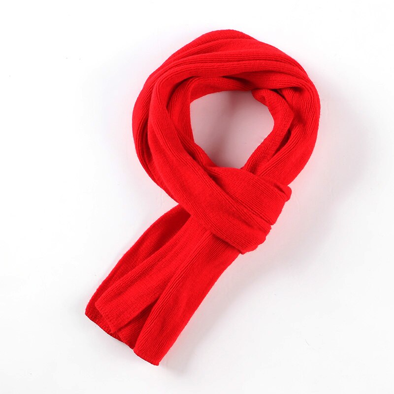 Mænd tørklæde strikket solide kashmir halstørklæder pashmina sjaler wrap kvinder foulard uld tørklæder vinter varm bufanda: Rød