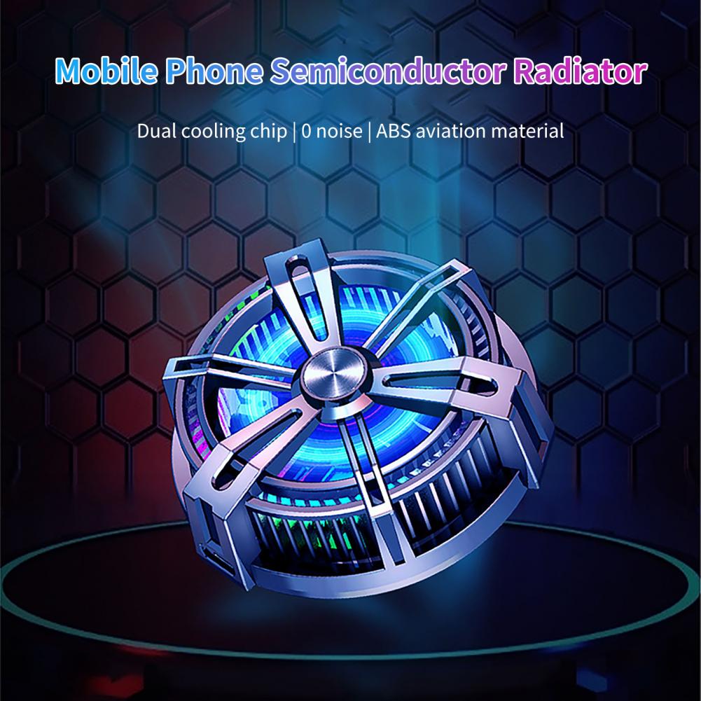 Mode Magnetische Halfgeleider Rgb Koel Licht Game Koellichaam Draagbare Telefoon Fan Koeler Universele Voor Tablet