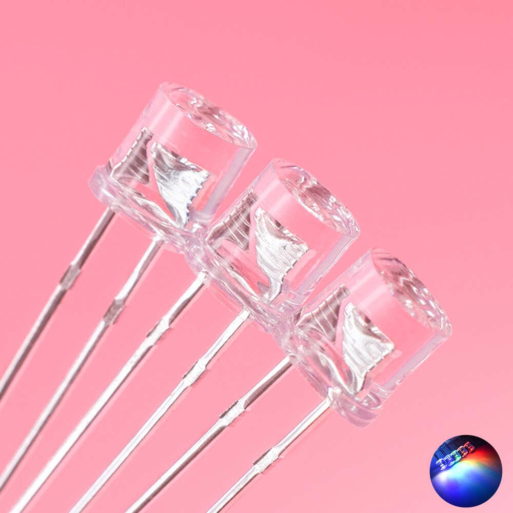 1000 Stks/zak Czinelight Clear Dip F5 5Mm Top Platte Led Diode Rood Geel Blauw Groen Wit