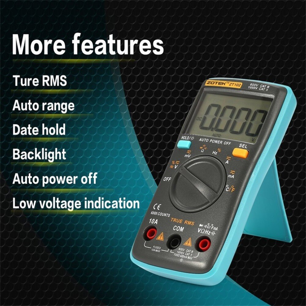 ZT102 Digital Multimeter Multimetro esr Transistor Tester Digital RM Mastech uni multi Meter 102/101 t Meter Sanwa Multimetre