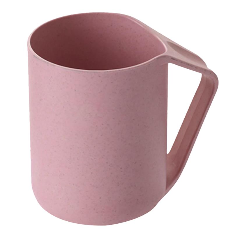 Bathroom Cup Fashionable Wheat Straw Unbreakable Toothbrush Cup Bathroom Mug For Water Toothbrush Drinking Utensils Home Use: Pink