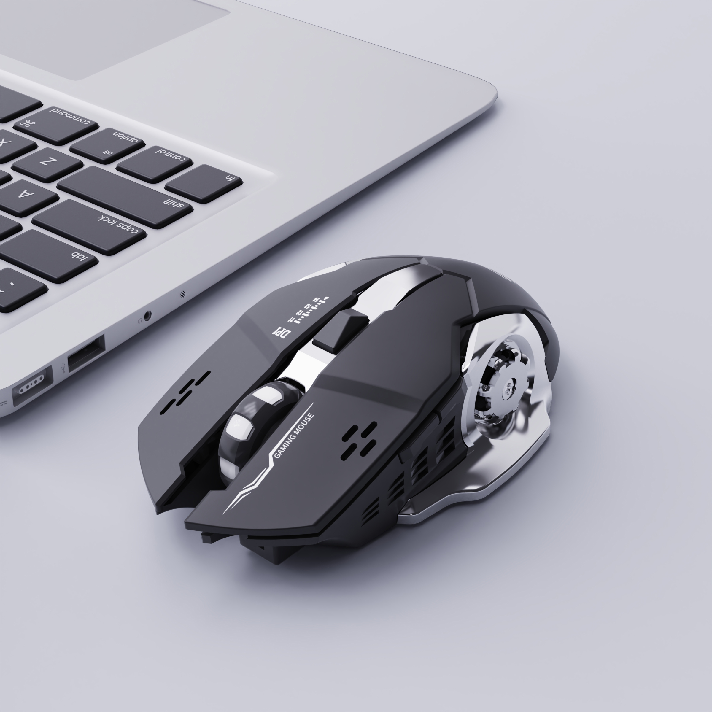 Eweadn  g306 spillmus, stillegående, trådløs bluetooth, for spilling og kontor, ergonomisk, komfortabelt grep, for pc, bærbar pc, e-sport: Svart