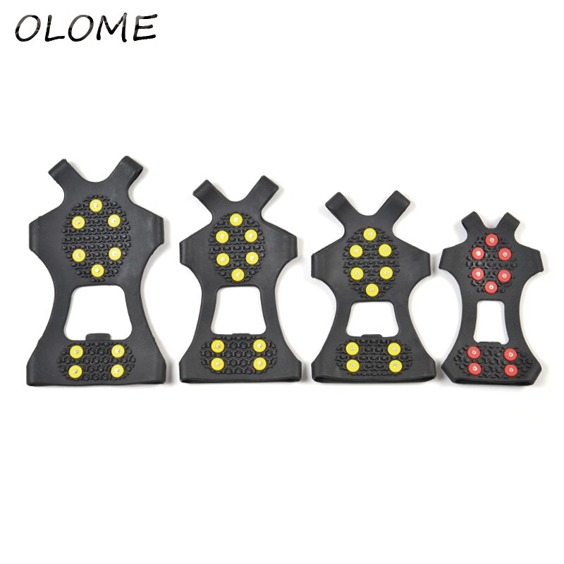 10 dubbar sml xl xxl universal utomhus säkerhet anti-slip snö is klättring sko spikar grepp stegjärn klossar överskor