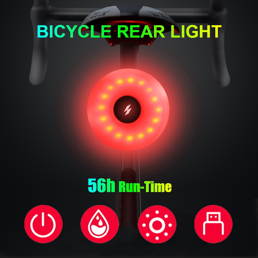 Newboler Led Fiets Achterlicht 5 Modi Usb Oplaadbare Bike Achterlichten IPX5 Waterdicht Veiligheidswaarschuwing Fietsen Helm Back Light