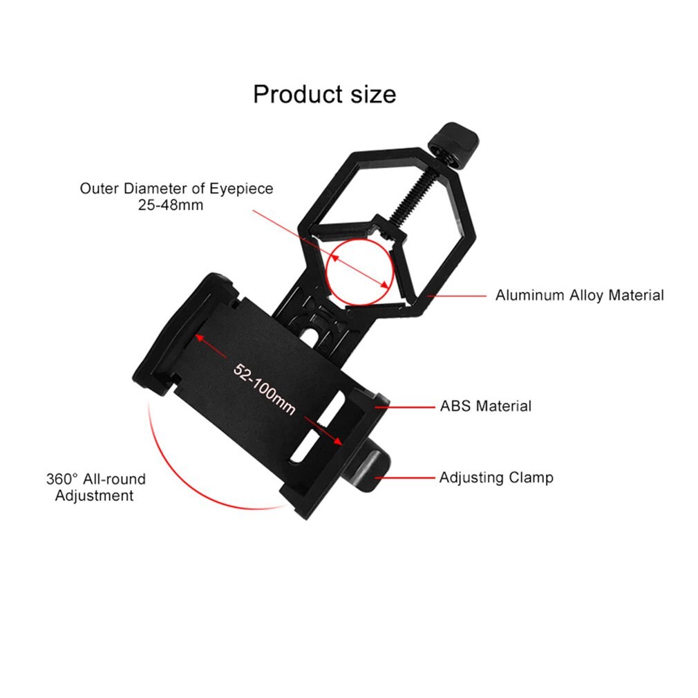 Draagbare CM-4 Microscoop Adapter Clip Verrekijker Monoculaire Spotting Scopes Universele Mobiele Telefoon Camera Adapter Houder