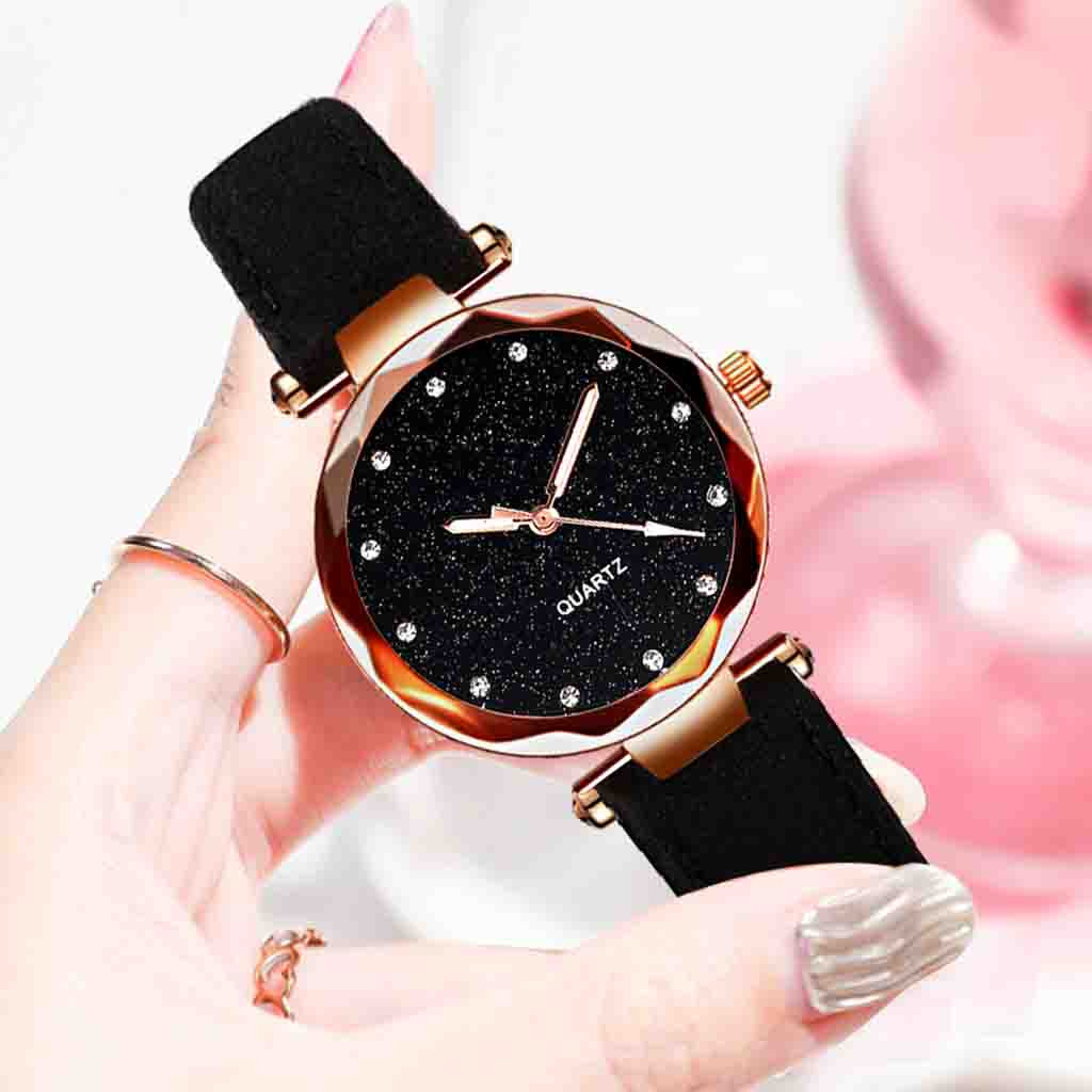 Sky Star Watch Ladies Rose Gold Quartz Watch Female Bracelet Watches Black Night sky Watch Bracelet Clock