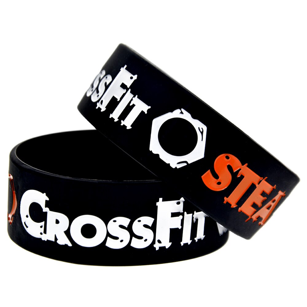 Cinturino in silicone OBH 25 pezzi CrossFit Steampunk largo un pollice nero per lo sport