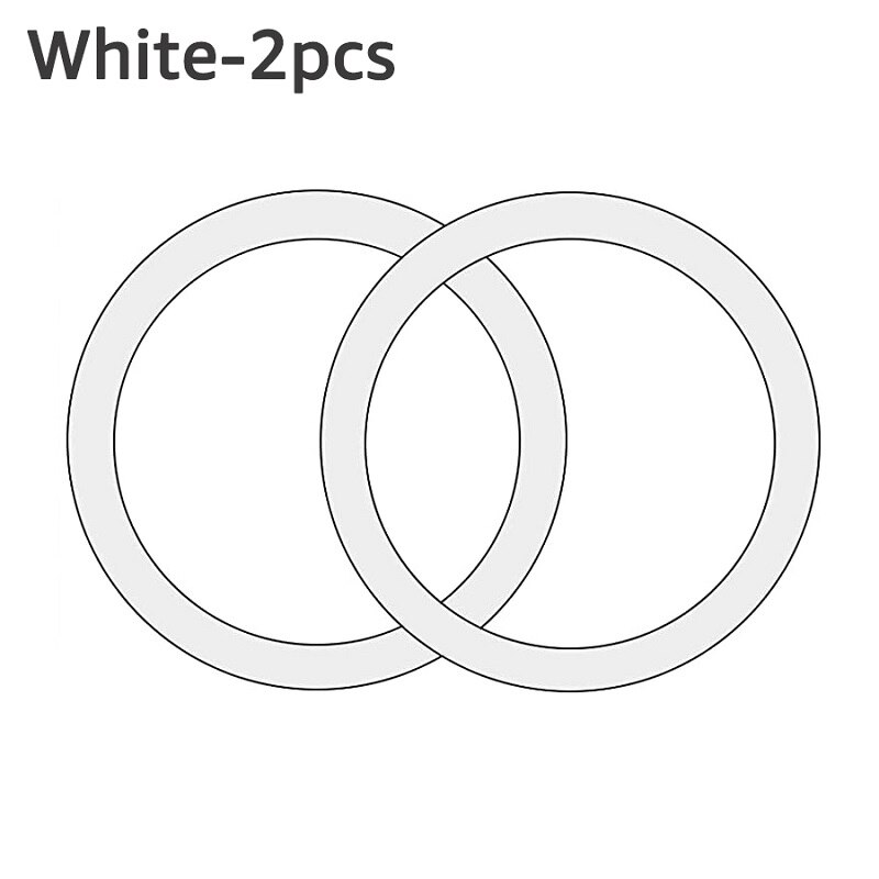 2Pack Voor Magsafe Magnetische Plaat Ring Universele Metalen Sticker Ondersteuning Draadloze Oplader Metalen Plaat Blad Voor Magneet Autohouder: White