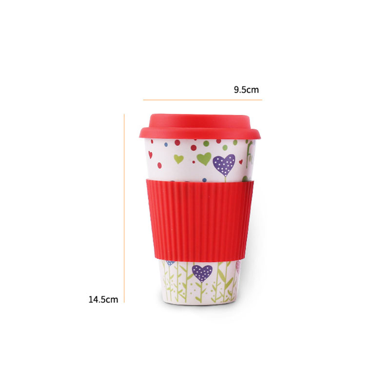 Taza de café de fibra de bambú ecológica, Taza de Viaje con tapa, portátil, para Cerveza, Té, tazas de leche, 400ml