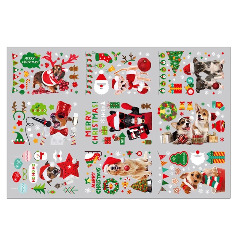 Window Sticker Decoration Christmas Home Office Bar Club Yard Decorations Easy To Stick And Remove Party Supplies: puppy