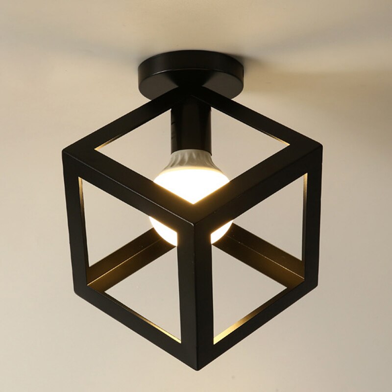 retro taklampe årgang taklampe koselig innredning til soverom korridor spisestue svart hems 110v 220v e27 stikkontakt: B pære ikke dekke