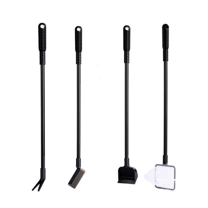 4 in 1 Cleaning Tools Kit Algae Aquarium Tank Clean Set Aquarium Cleaner Fish Tank Fish Net Scraper Sponge Aquarium Cleaner