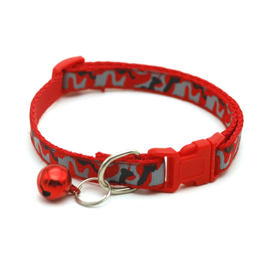 Chihuahua Cats Small Dog Collar Camouflage Pet Collar Adjustable Buckle Collars Anti-Lost Cat Puppy Pet Supplies: Red