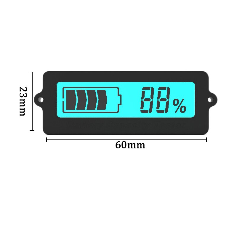 Ly6n indikator for forsænket batterikapacitet bly-syrebatteri voltmeter grønt lys batteriindikator 12v 24v 36v 48v: 12v blå