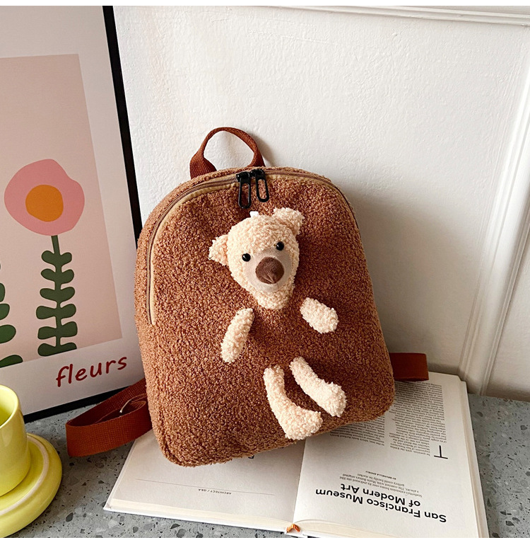 Urso mochilas portáteis crianças viagem compras mochilas femininas bonito urso em forma de ombro mochila